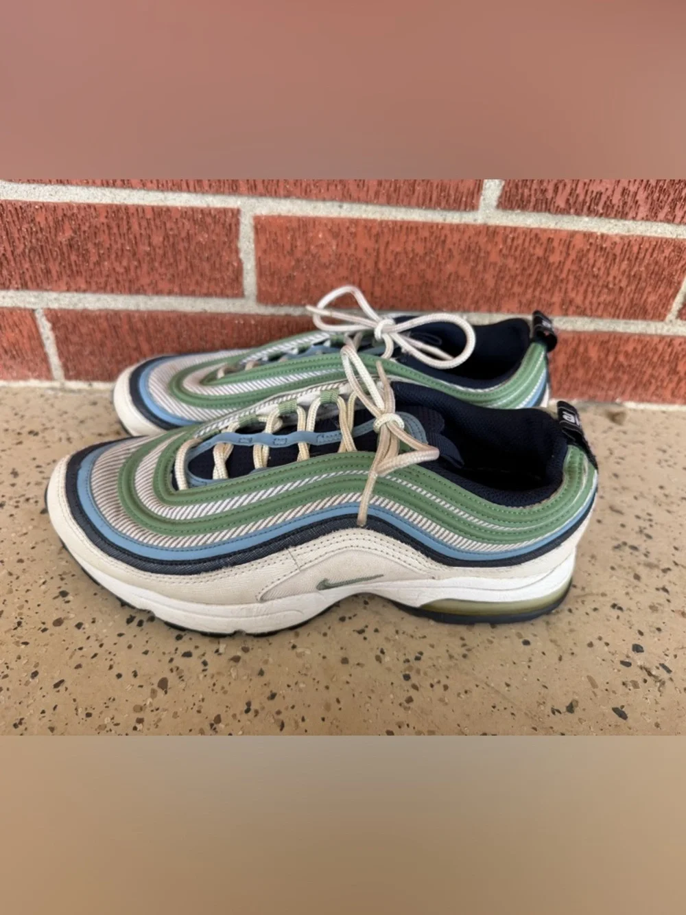 2008 Nike Air Max 97 Womens Size 8.5 green blue grey color sneaker shoes